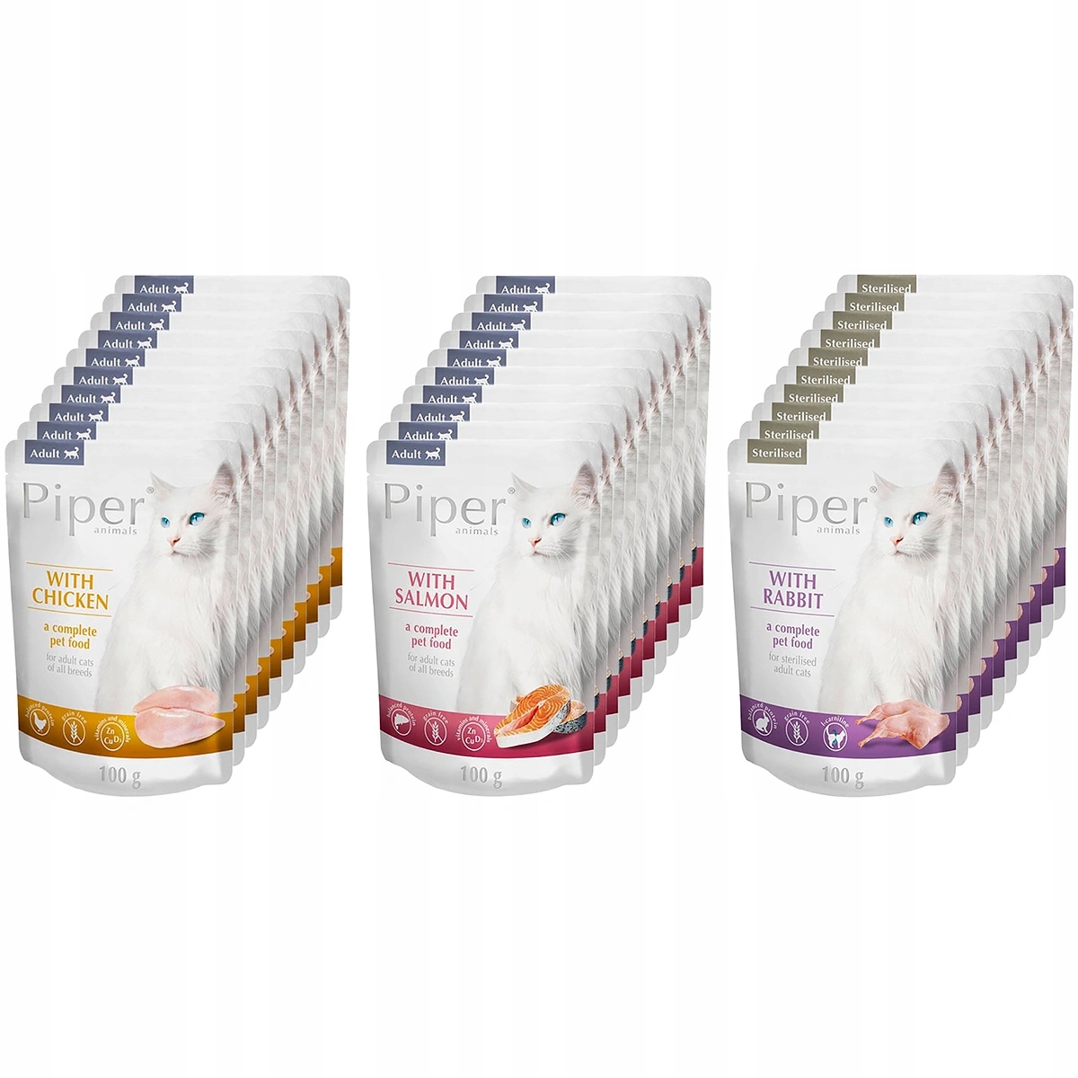 Levně Sada Dolina Noteci Piper Kapsička Mokré Krmivo Pro Kočky mix chutí 30x100 g