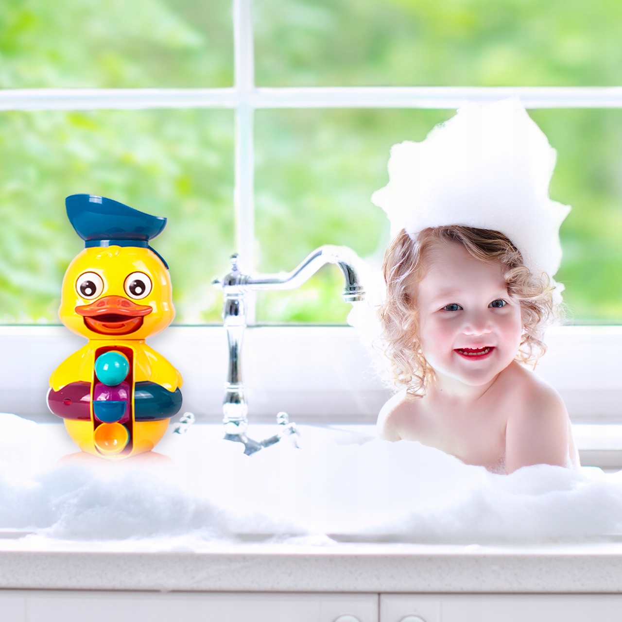 KACZKA DO KĄPIELI KACZUSZKA DO WANNY Z KOŁOWROTKIEM PRZELEWOWA Marka MalPlay
