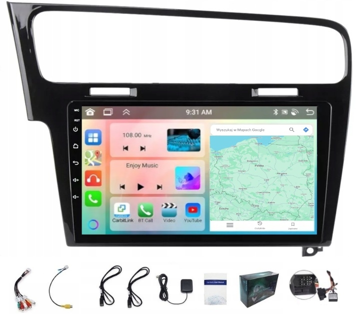 Rádio Navigácia Gps Android Vw Golf 7 2012 -2019 Carplay Wifi 4GB 64GB