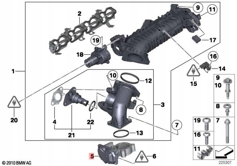 throttle flap BMW SERIA 3 E90 E91 / LCI 7810752