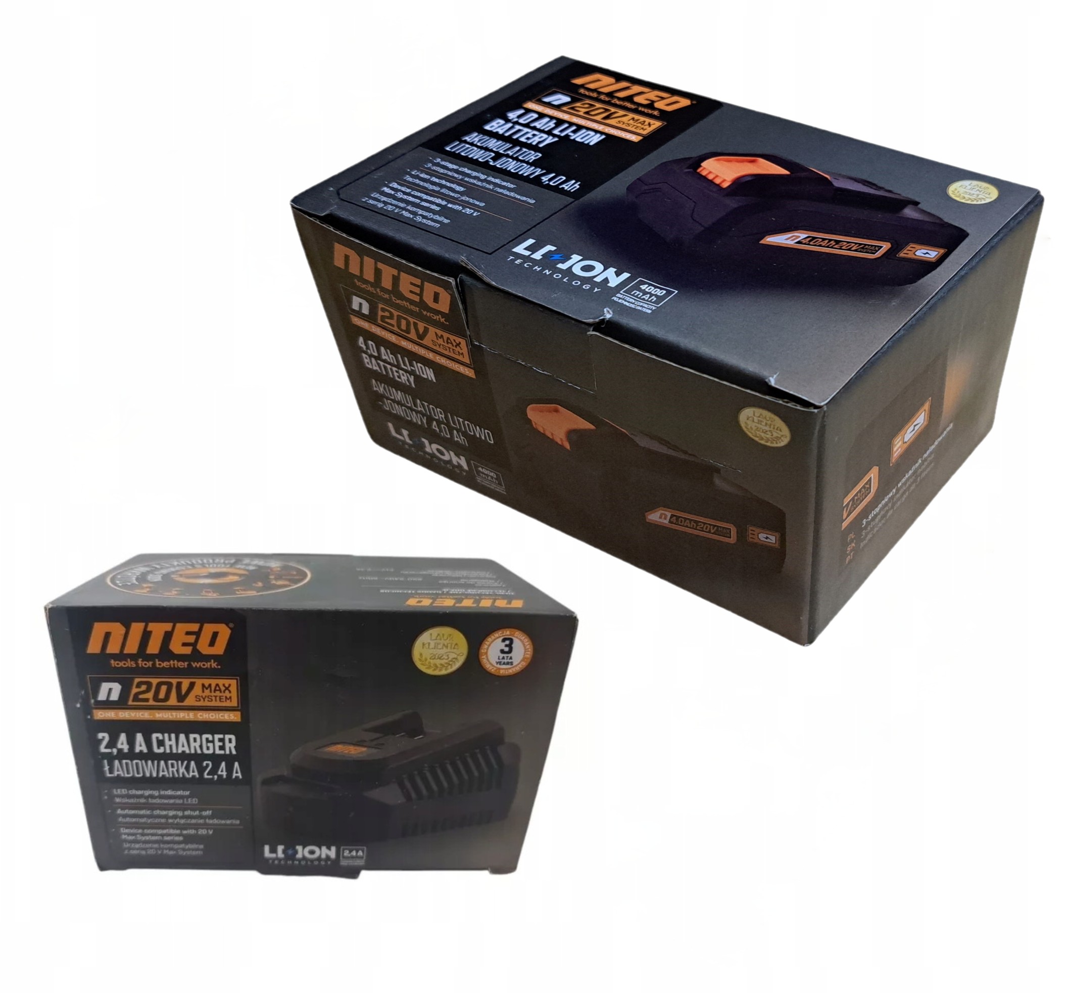 Zestaw- Akumulator litowo-jonowy 4.0Ah Niteo N20V+ Ładowarka Niteo