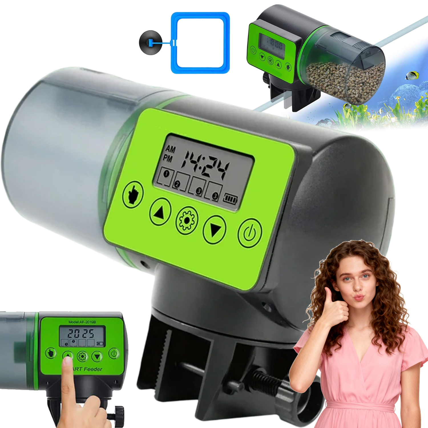 Levně Automatické Krmítko Na Ryby 200 ML Časovač Dávkovač Krmiva Na Dovolenou