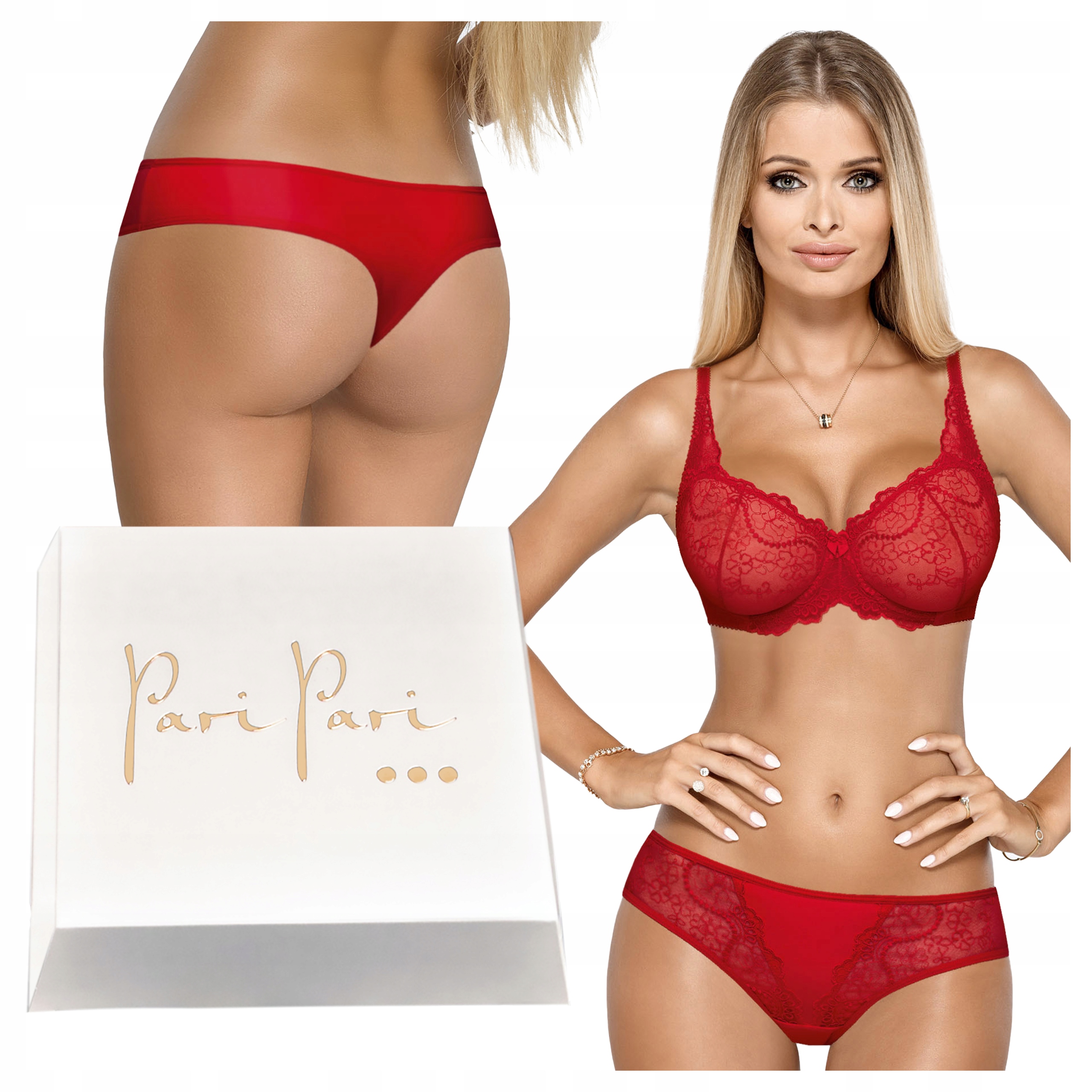 Komplet dámského spodního prádla Krajková podprsenka měkká Tanga jako Dárek