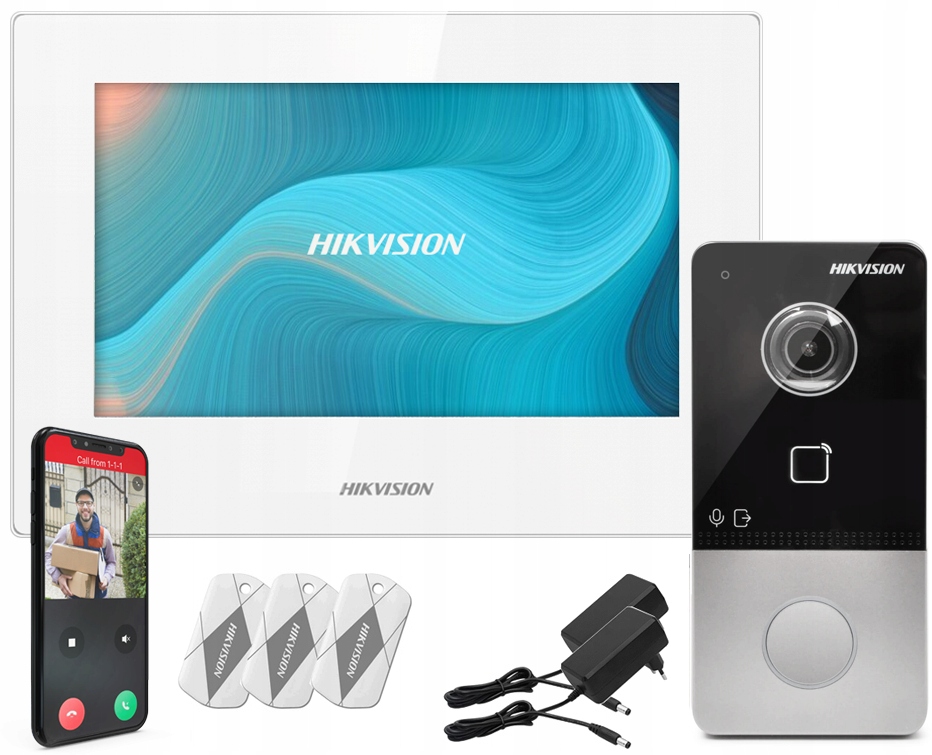 Videodomofon Hikvision DS-KIS603-P Bílý Klíčenky