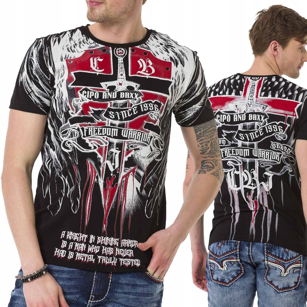 

T-shirt Cipo Baxx Męski Koszulka Knight Warrior