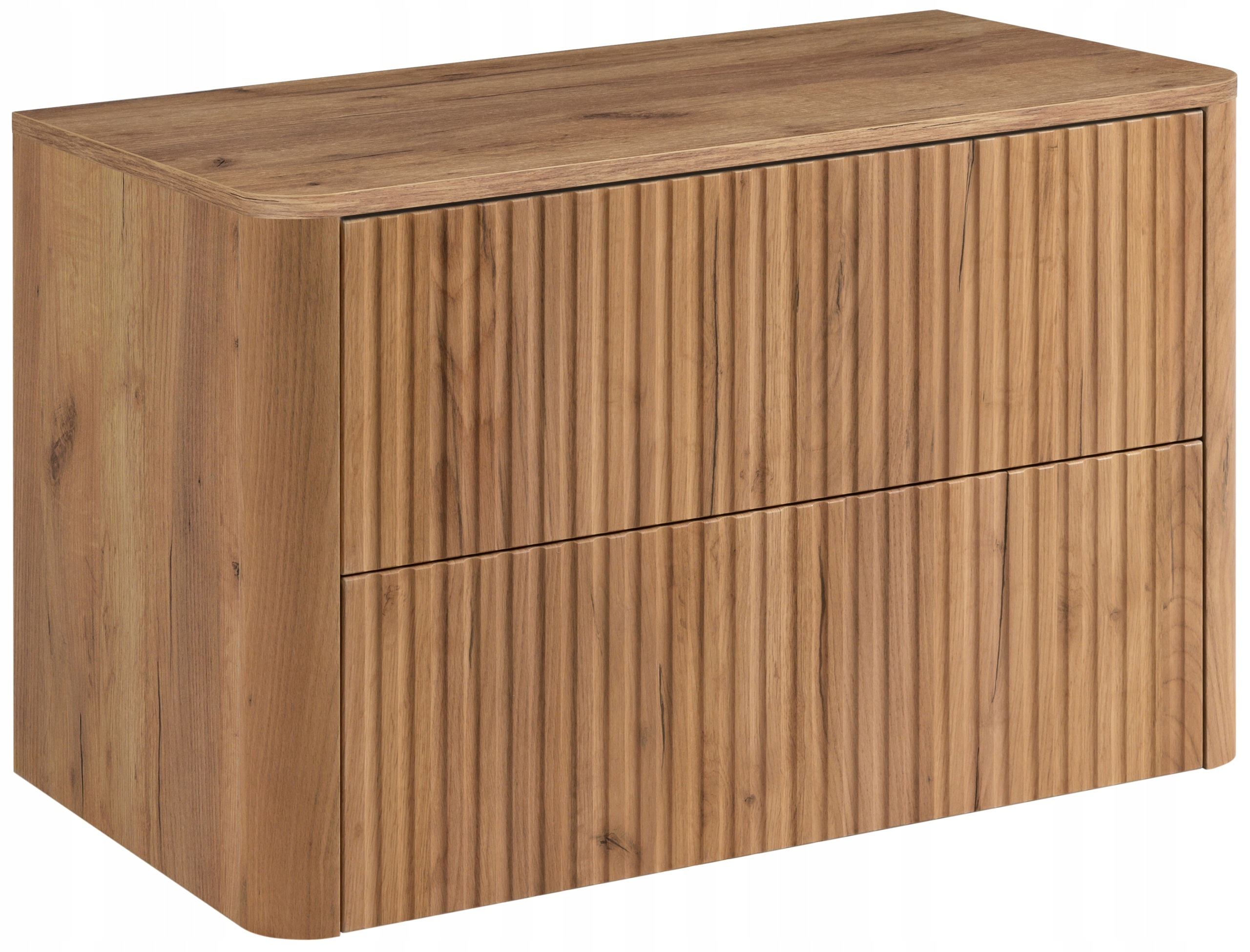 Koupelnová skříňka 80 Oválné přední části Ryfle Dub Craft Zlatá Zásuvky Push Blat