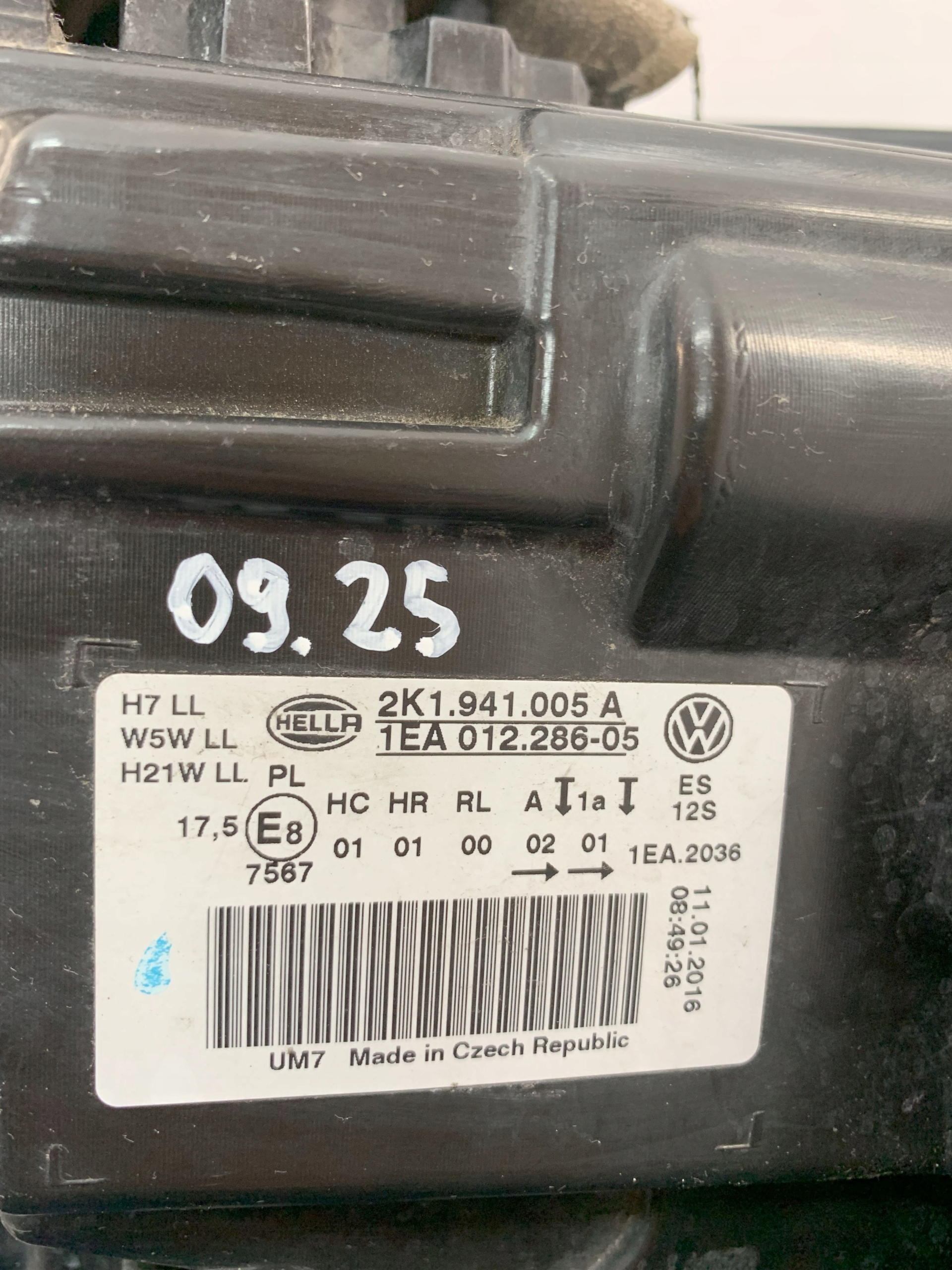 Reflektor light front left Volkswagen VW Caddy 15-20r 2K1941005A 09.25