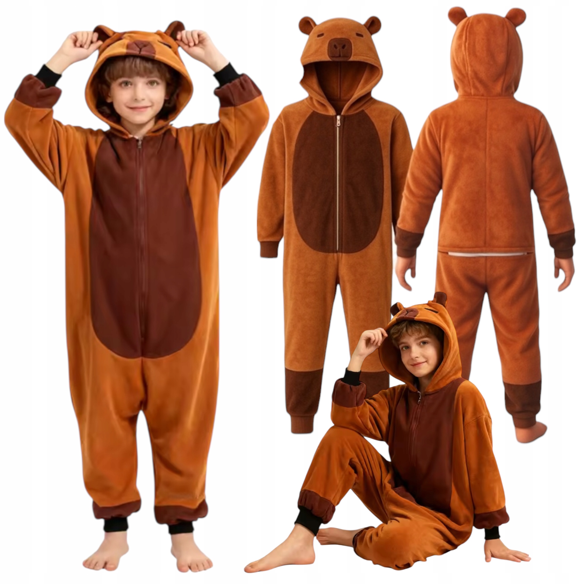 KAPIBARA STRÓJ KOSTIUM PRZEBRANIE KIGURUMI PIŻAMA ONESIE JEŻ JEŻYK M116/122