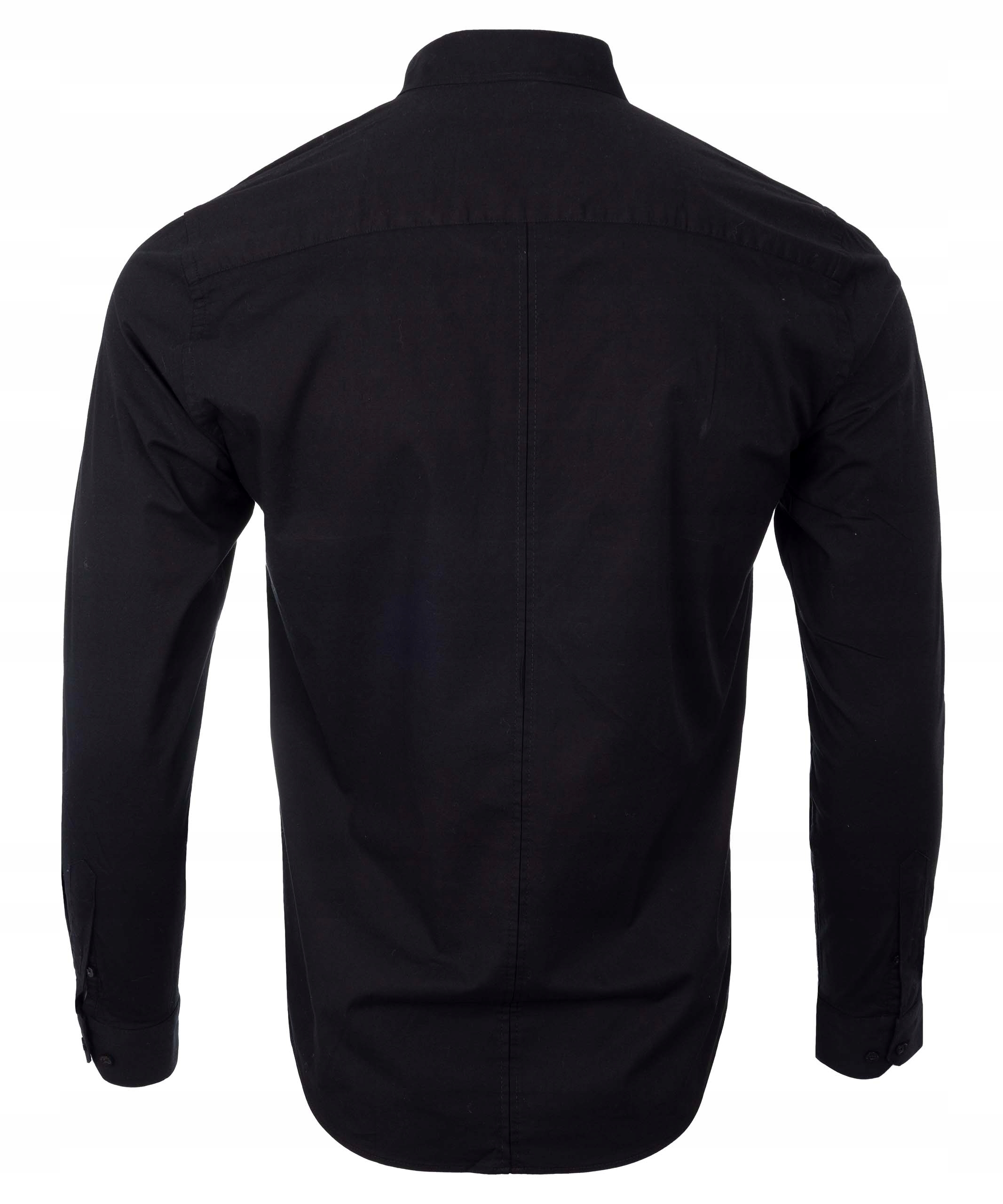 koszula na stójce CZARNA Bawełna XXL REGULAR Rozmiar XXL