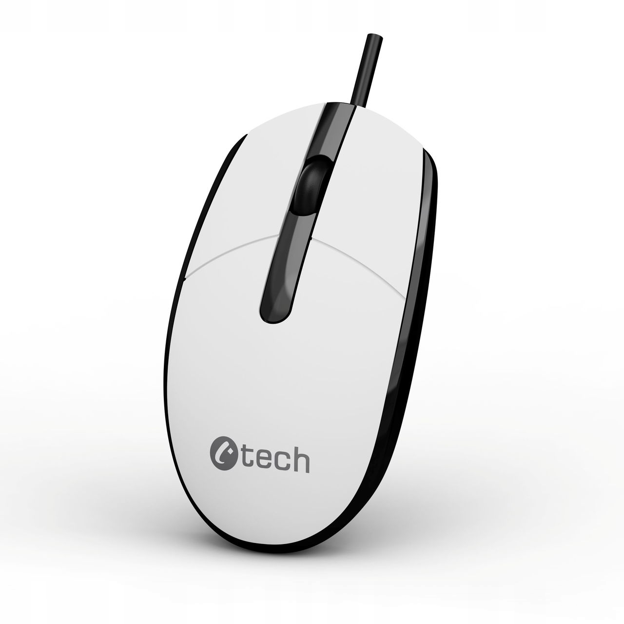 Mysz C-tech WM-10, czarno-biała, Usb