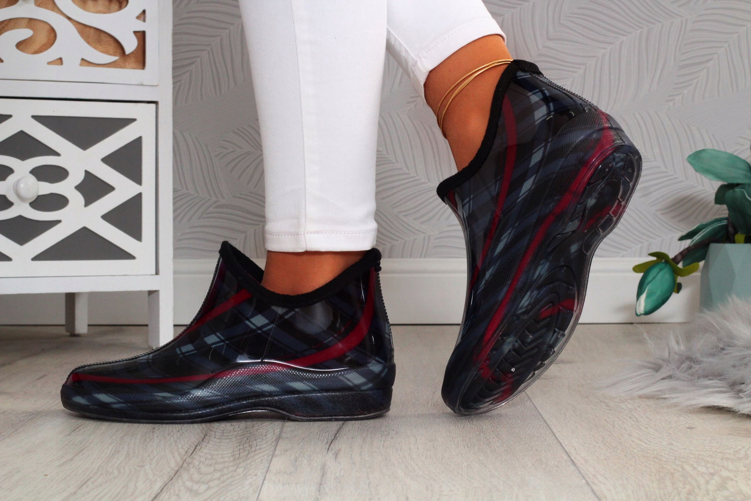 KALOSZE DAMKSIE ELEGANCKIE GUMIAKI NISKIE GUMOWCE Długość wkładki 25 cm