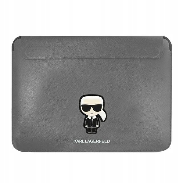Karl Lagerfeld Saffiano Ikonik Sleeve – Pouzdro na notebook 16" (Stříbrné)