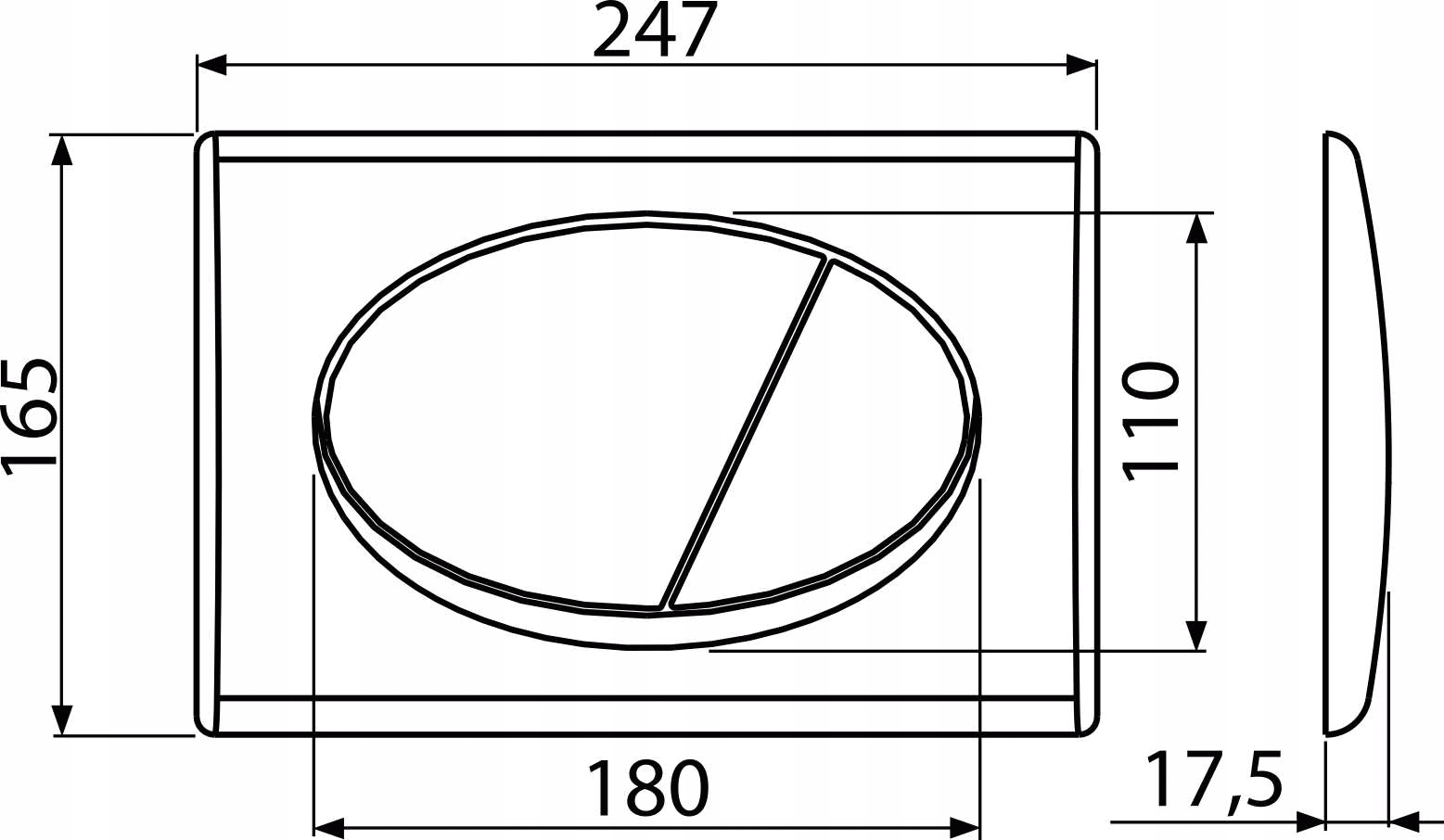 Przycisk spłukujący do stelaży WC Alca / Delfin M72 chrom-mat Stan opakowania oryginalne