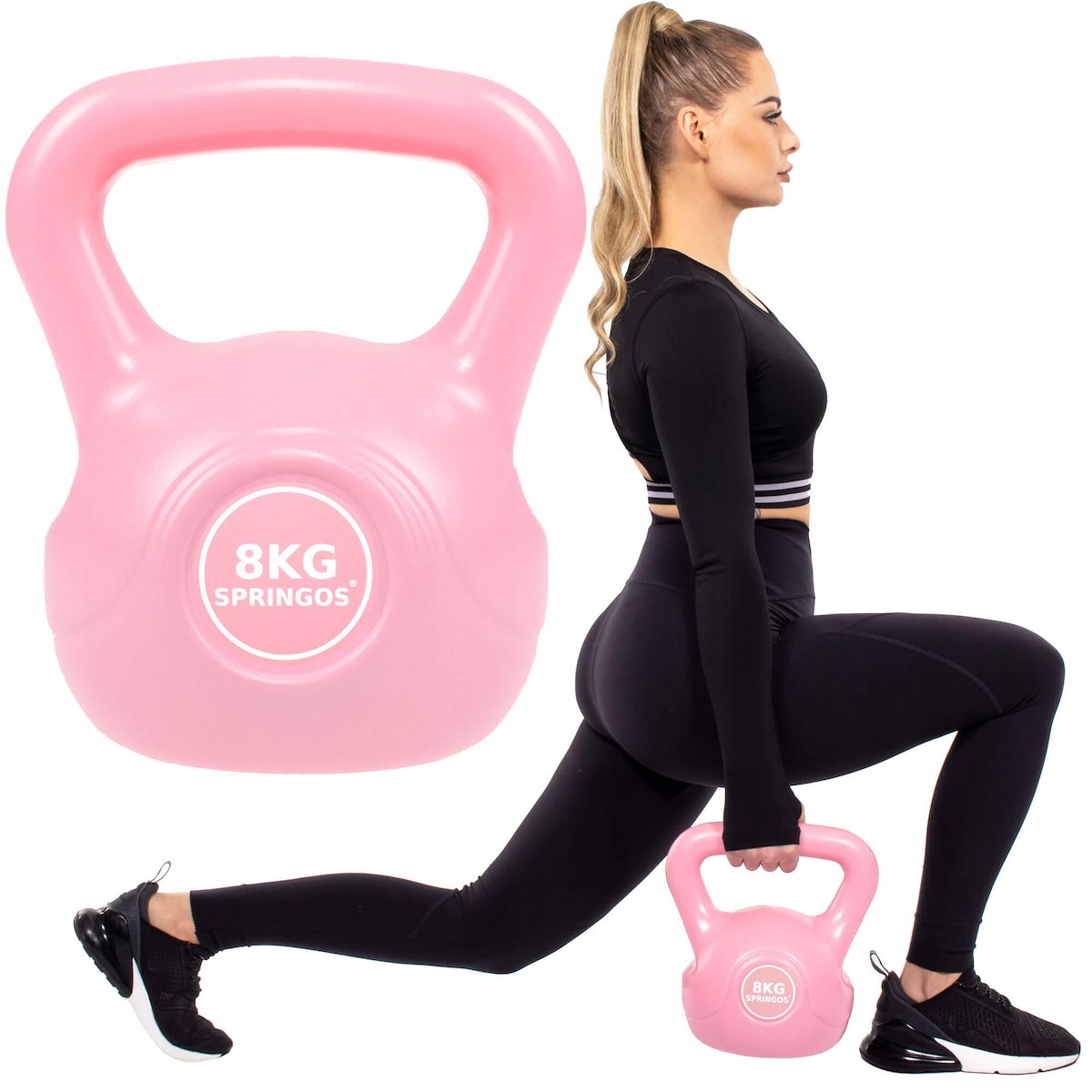 

Kettlebell Odważnik Hantla 8kg Kula Hantel Różowy