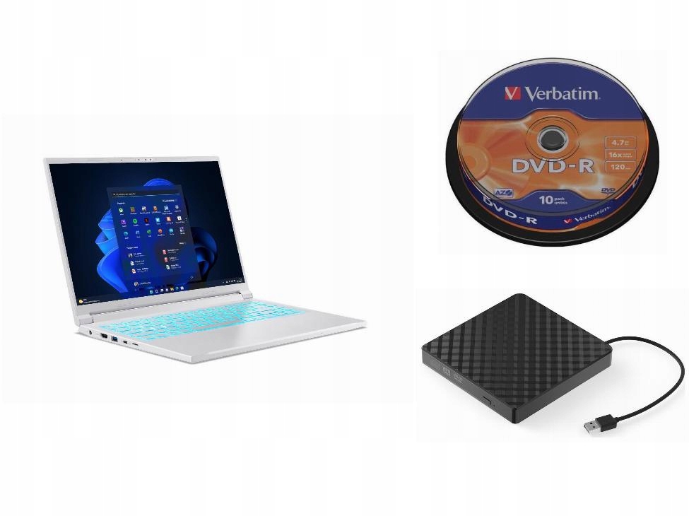 Laptop Acer Windows 11 Pro Amd Ryzen Ai Zewnętrzny Napęd DVD 10 Płyt