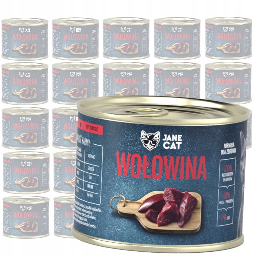 Jane Cat Hovězí Krmivo Pro Kočky Bez Obilovin 24x200 g