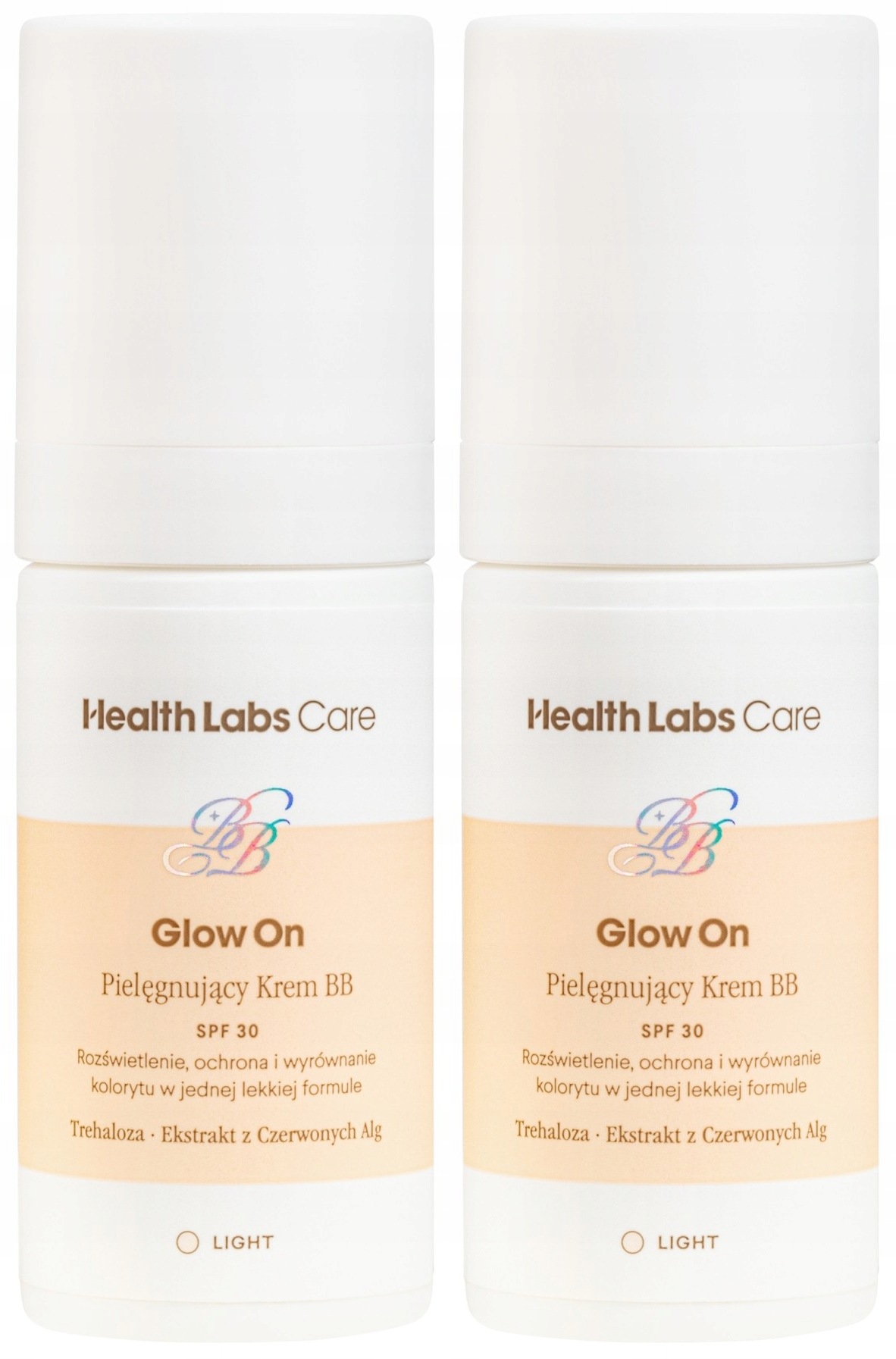 2 x Health Labs Glow On Pečující Bb krém Light bez efektu masky 30 ml