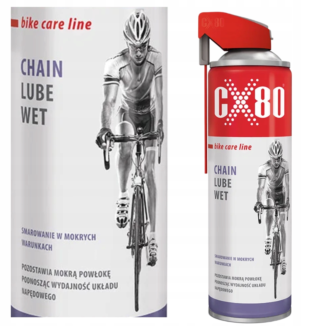 CX80 Bike Chain Lube Wet Duospray Mokry Smar Do Łancuchów 500ML
