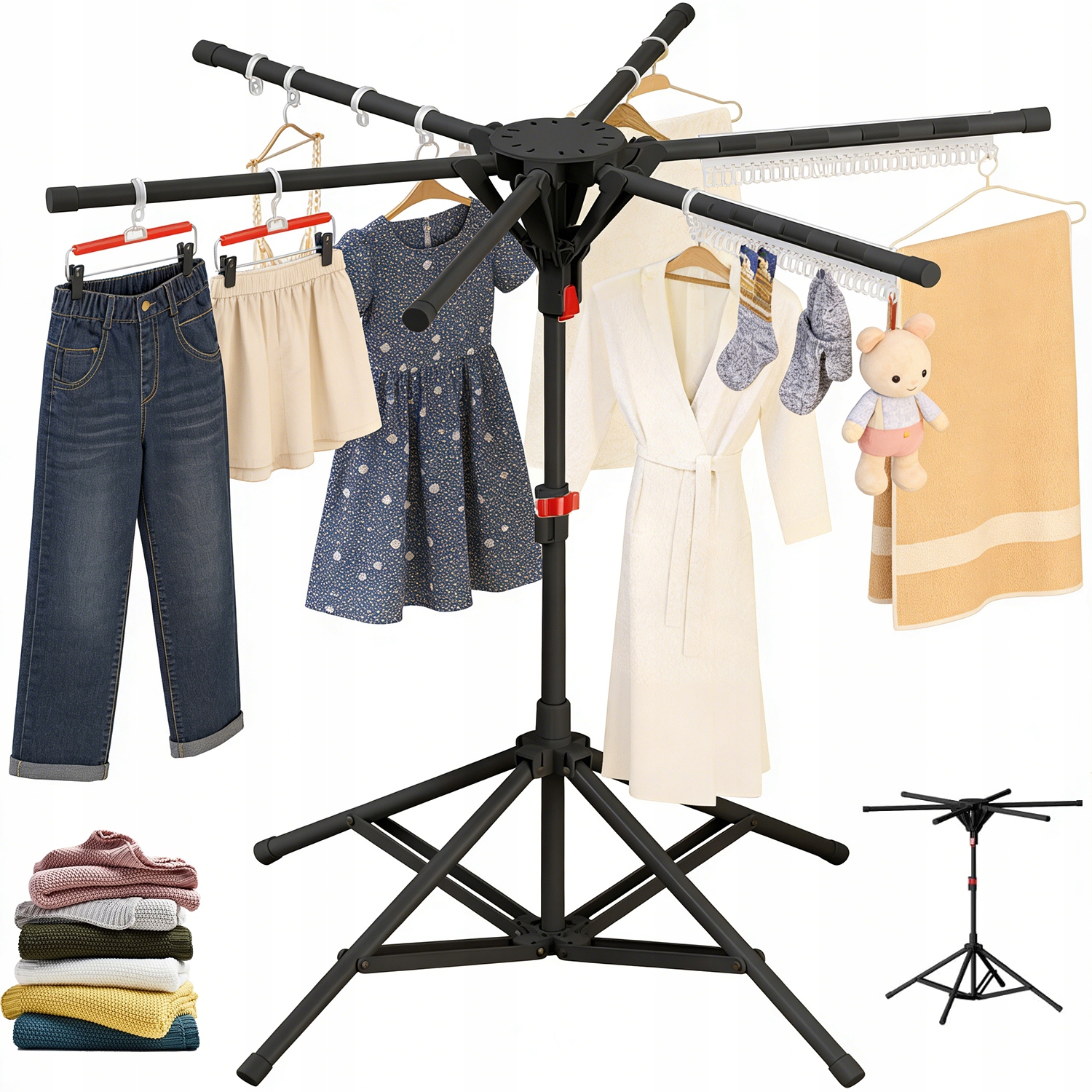 Levně Přenosný Sušící Stojan Se Šesti Křídly A Silnými Nohami