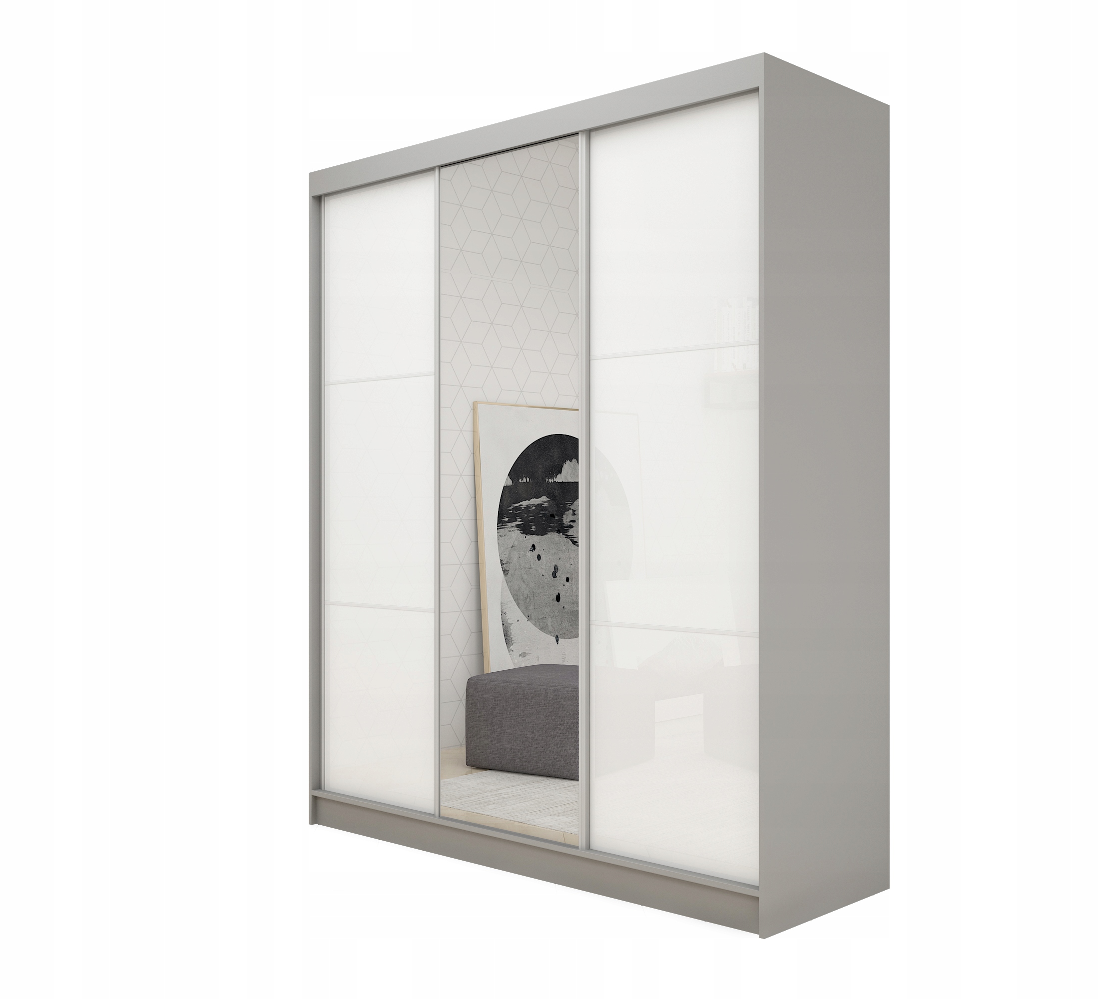 Szafa przesuwna V szer.180 cm Grafit połysk