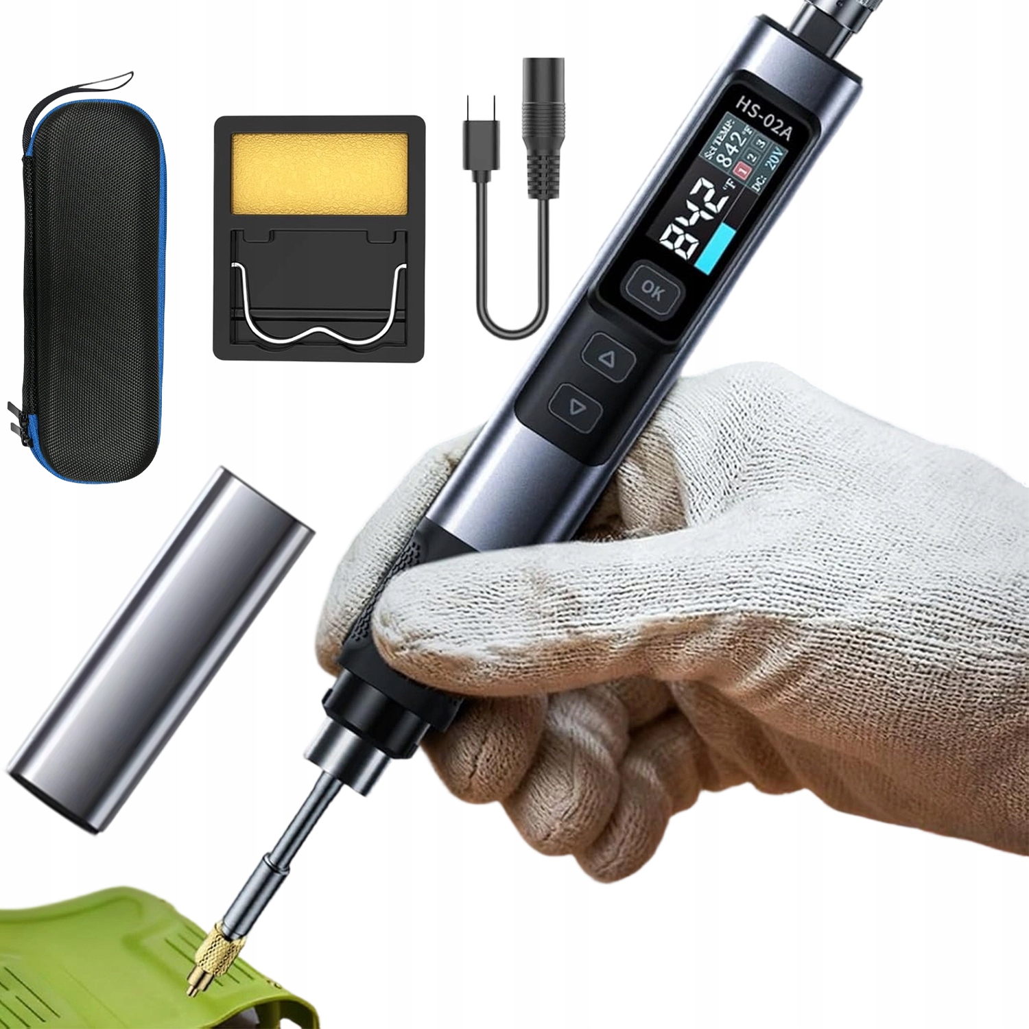 Přenosná Páječka Usb 100W S Ips Displejem, Rychlé Předehřívání