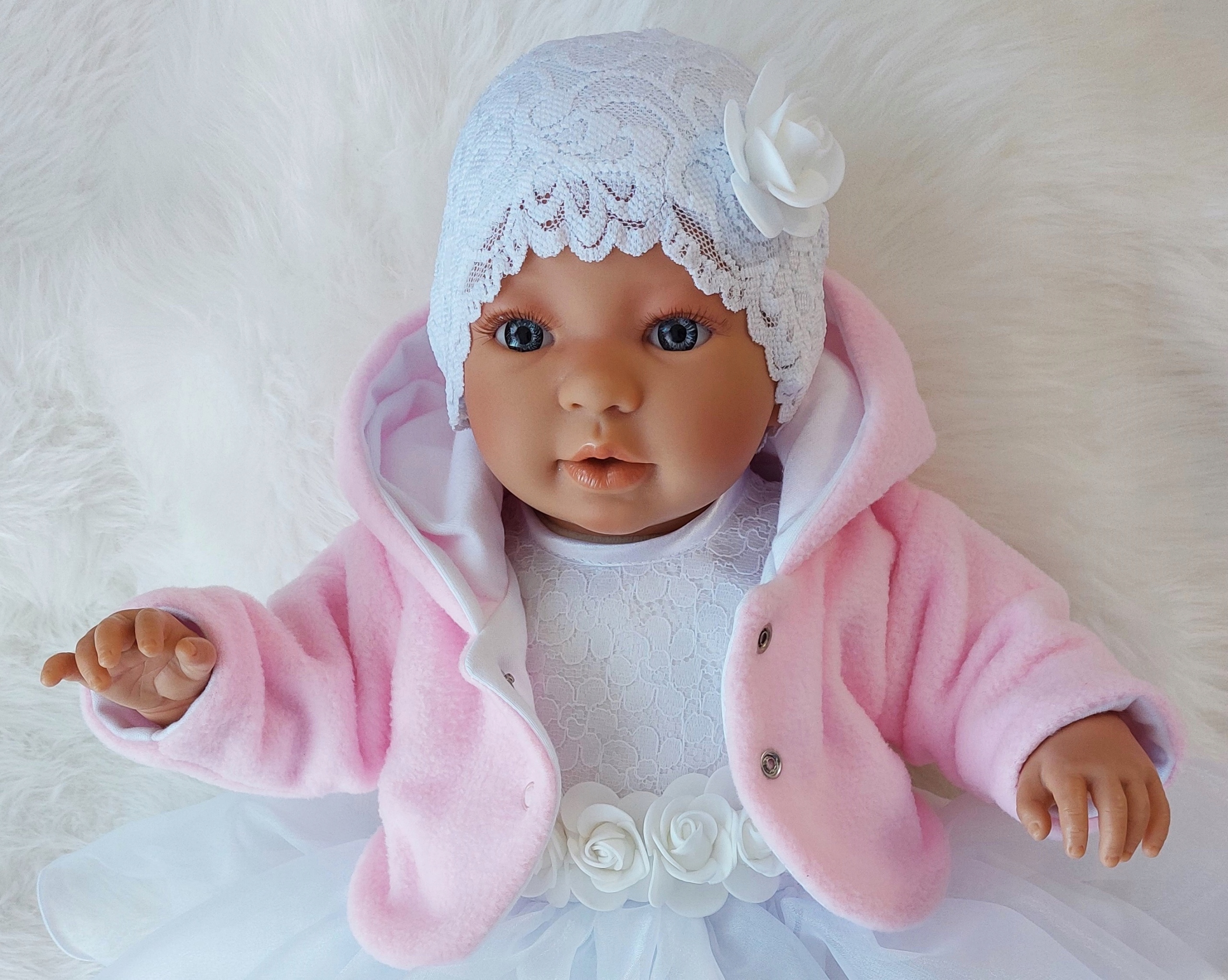 BOLERKO DO CHRZTU POLAROWE RÓŻOWE R.80 Rozmiar 80