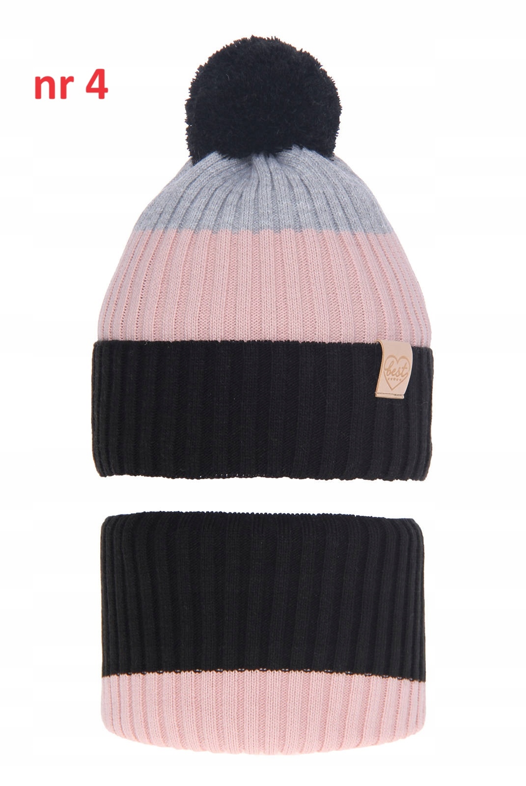 DZIEWCZĘCY KOMPLET CZAPKA I KOMIN JESIEŃ ZIMA Kolor wielokolorowy