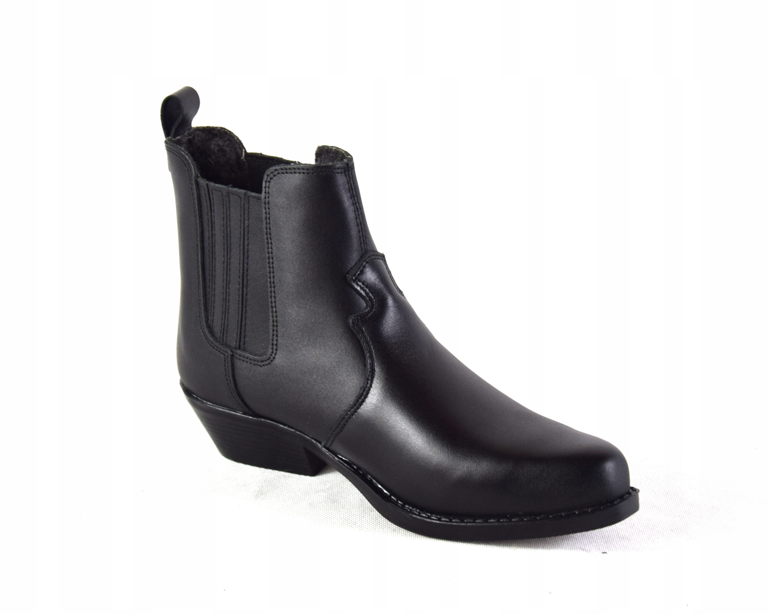 SKÓRZANE OCIEPLANE PÓŁBUTY KOWBOJKI MĘSKIE KGM Model Kowbojki