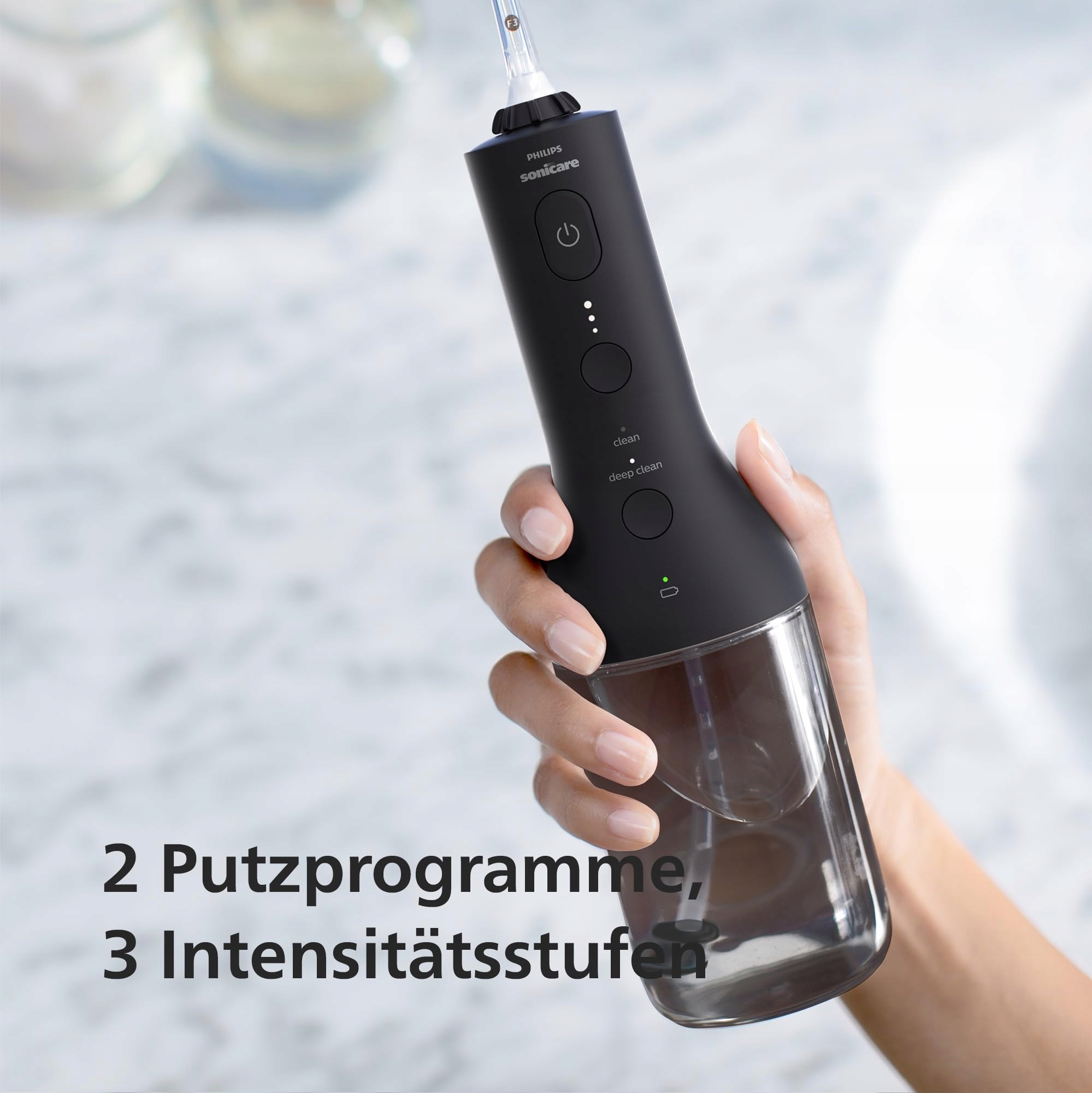 PHILIPS SONICARE Bezprzewodowy Irygator Do Zębów i Dziąseł Czarny — miniatura 5