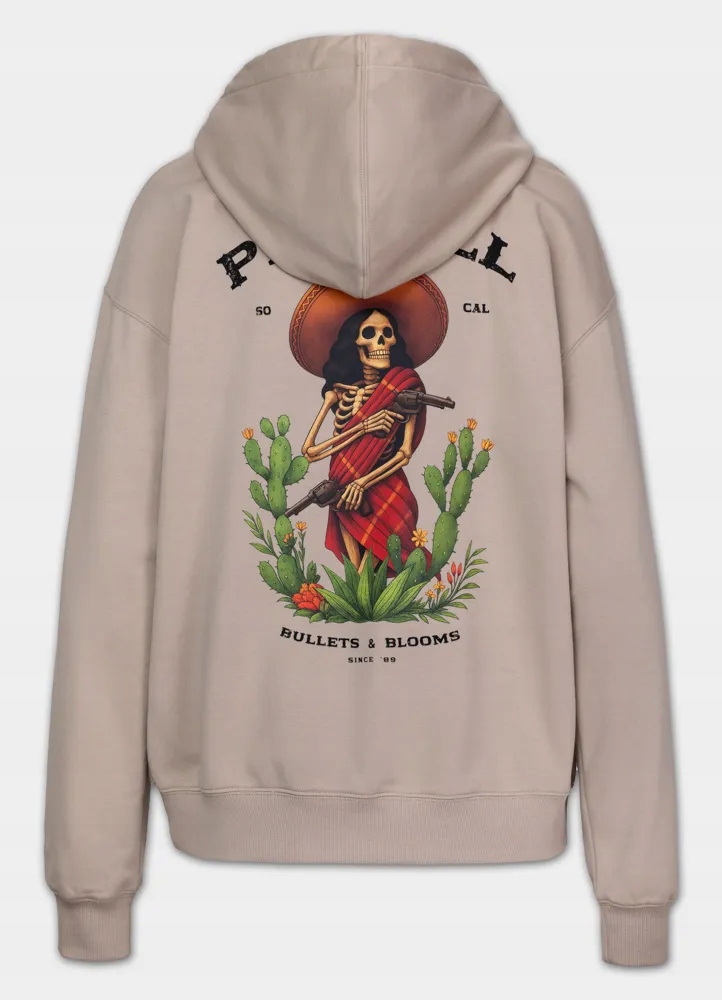 Damska Bluza z kapturem Pitbull kangurka z nadrukiem Bullets & Blooms S