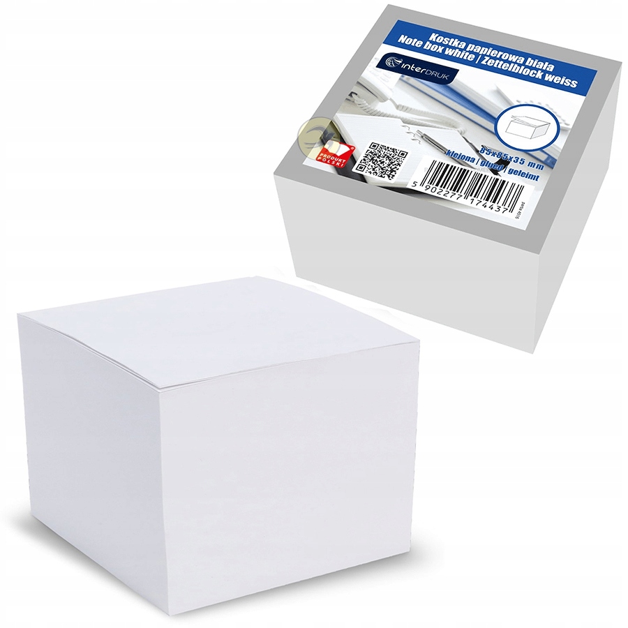 

Kostka Papierowa Klejona Biała bloczek box notes