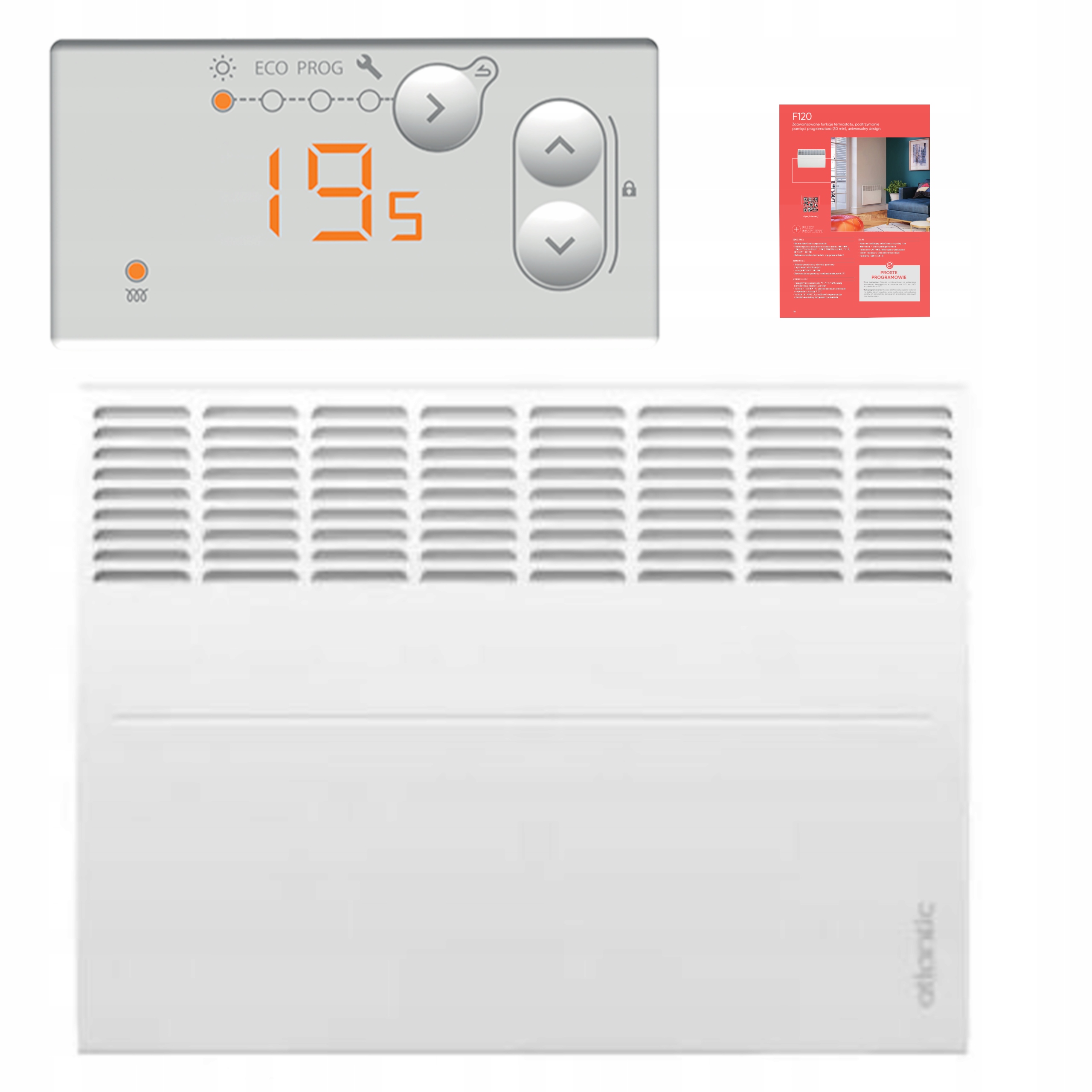 Elektrický Závěsný Konvektorový Ohřívač 1000 W, Energeticky Úsporný Termostat