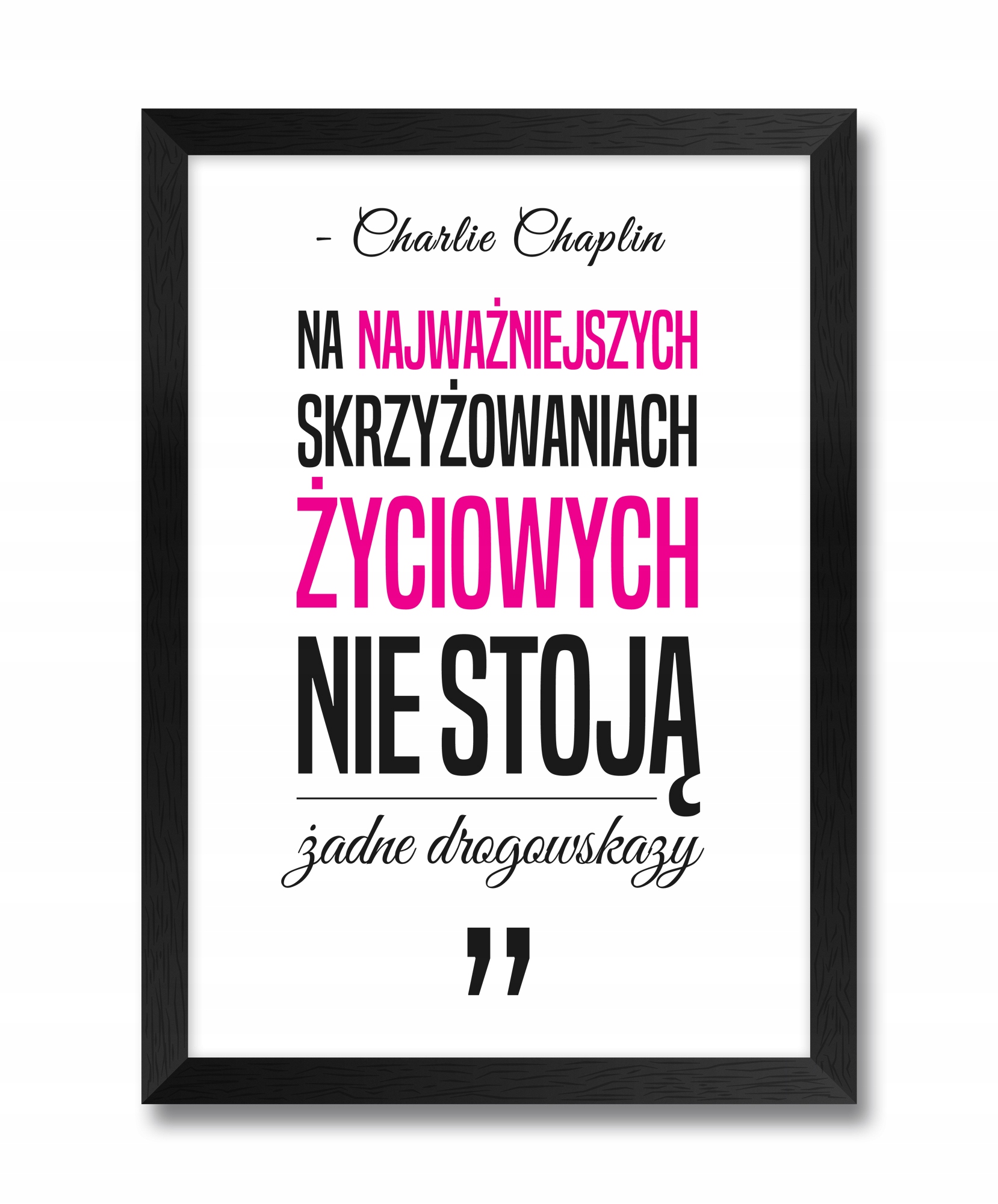 

Obraz plakat refleksyjny napis Charlie Chaplin A4