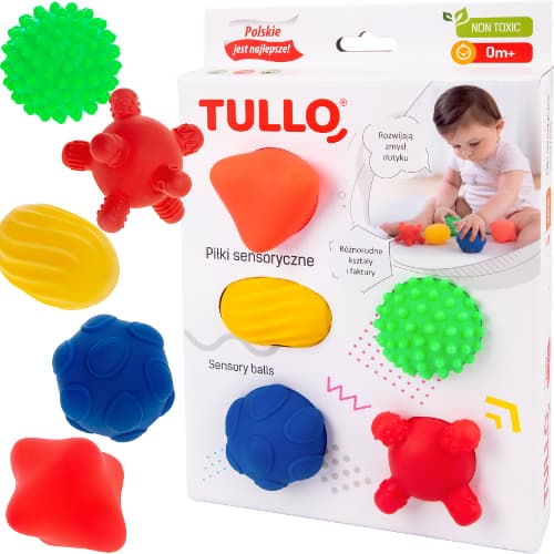 

Tullo Piłeczki Sensoryczne Wypustki Jeże Zestaw 5