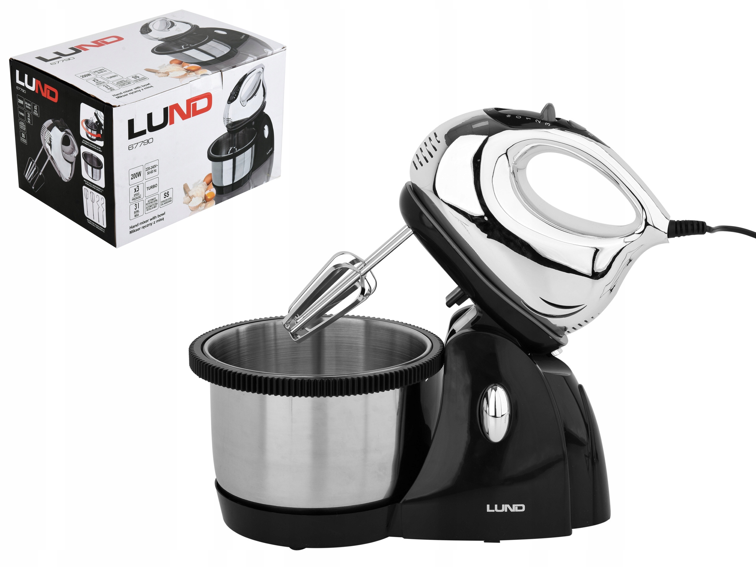 

Mikser Ręczny Z Obrotową Misą 200W Lund