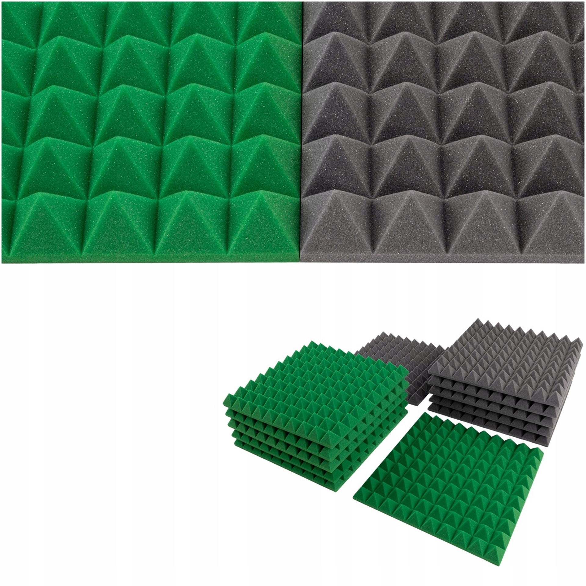 Akustické pěny, tlumící pyramidy 50x50 cm, kuželový panel na zeď