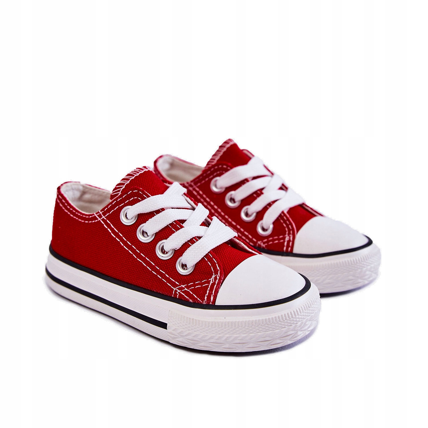 

Dziecięce Materiałowe Trampki Tenisówki Czerwon 28