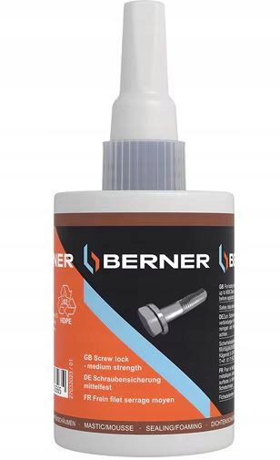 Berner Klej Do Gwintów Średni Preparat Do Osadzania Śrub Niebieski Duży 60G
