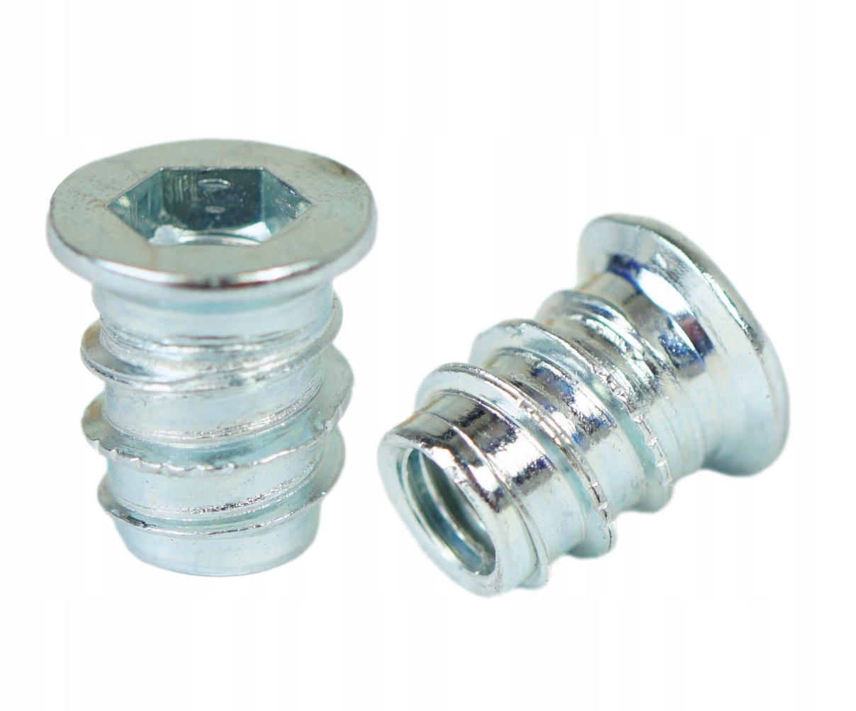 100x mufa M6 x 13 dwugwintowa wkręt drewna wpustka Długość 13 mm