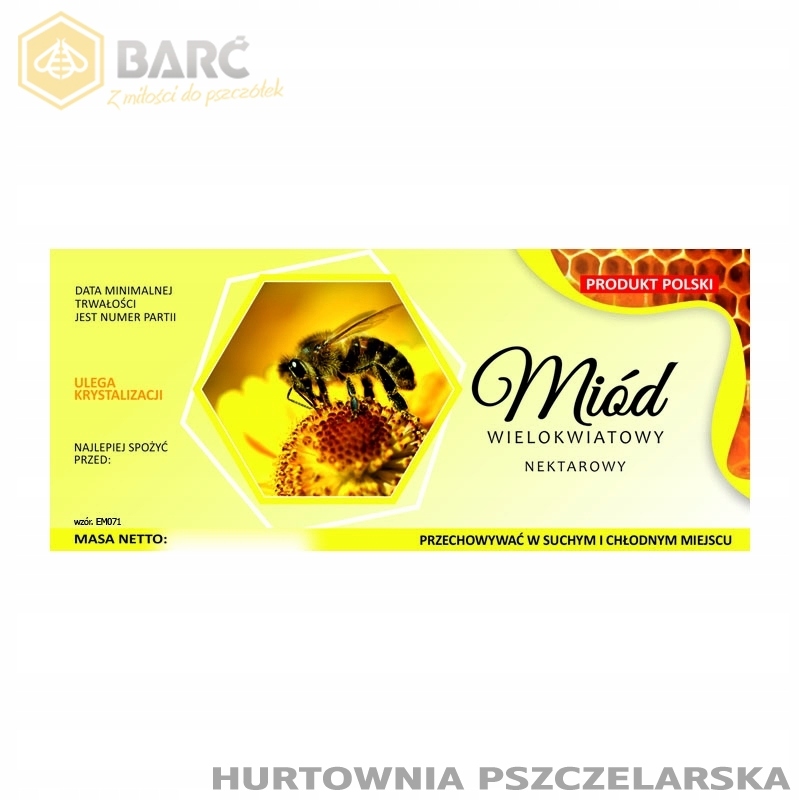 

Etykieta na miód Wielokwiatowy EM071D - duże
