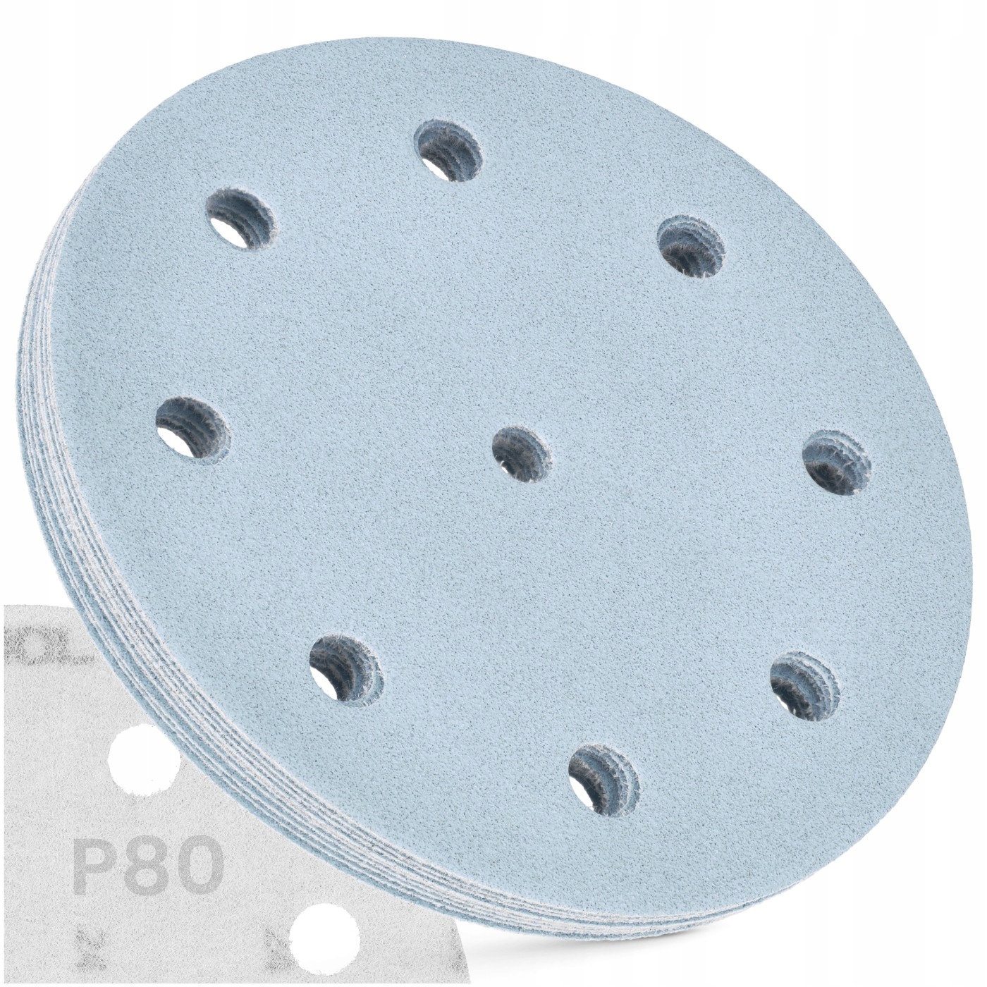 10x Krążki Ścierne 125MM P80 Papier Ścierny Do Szlifierki Rotex Ro Ets Rzep