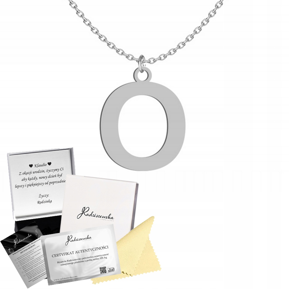 Stříbrný Náhrdelník S Písmenem O Řetízek Stříbro 925 Dárek K Přání Bonus