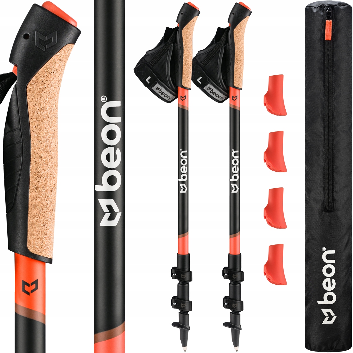 Kije Nordic Walking Kijki Składane Regulowane Do Chodzenia Teleskopowe Beon