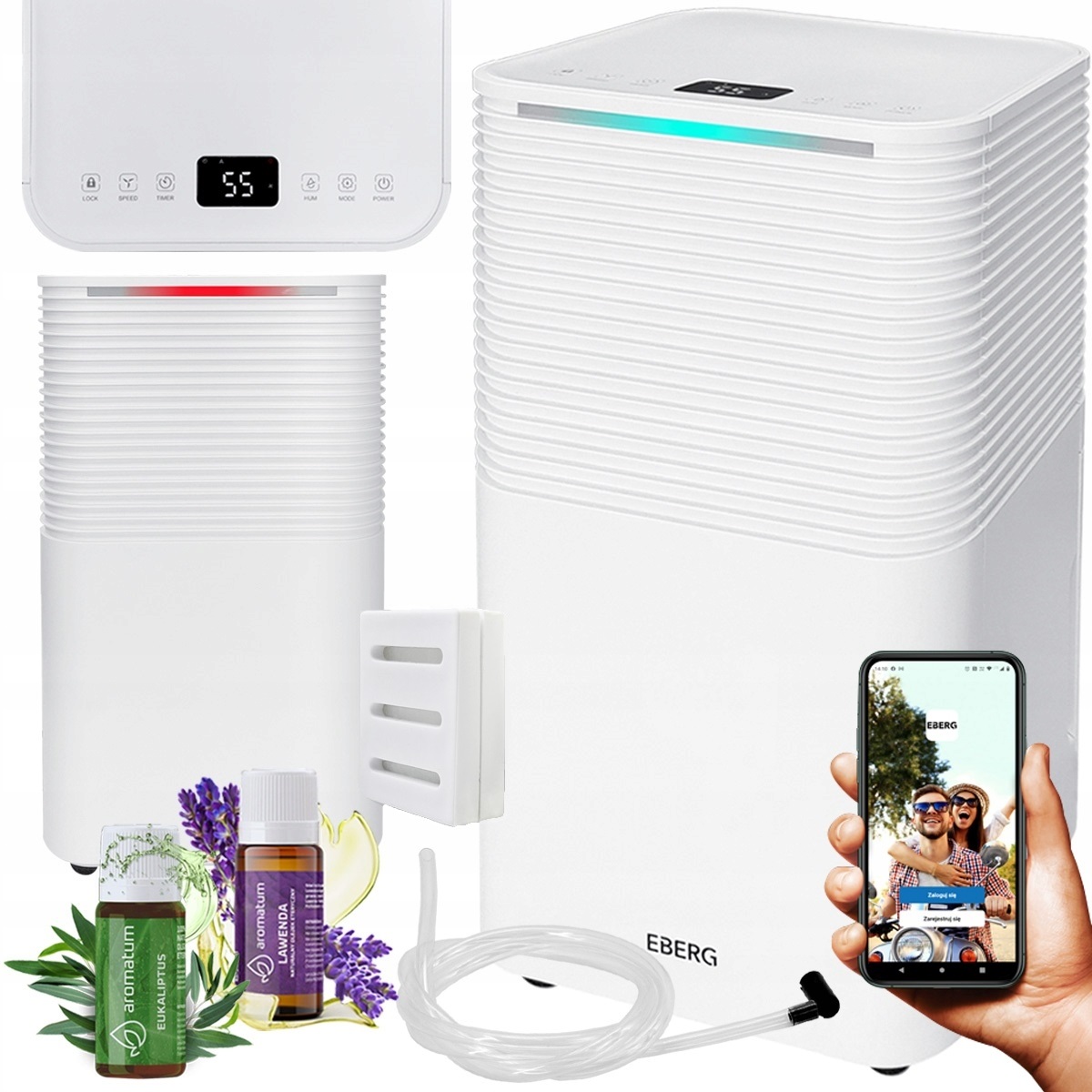 Osuszacz powietrza Eberg Rico pochłaniacz 12l/24h +WiFi +timer +higrostat