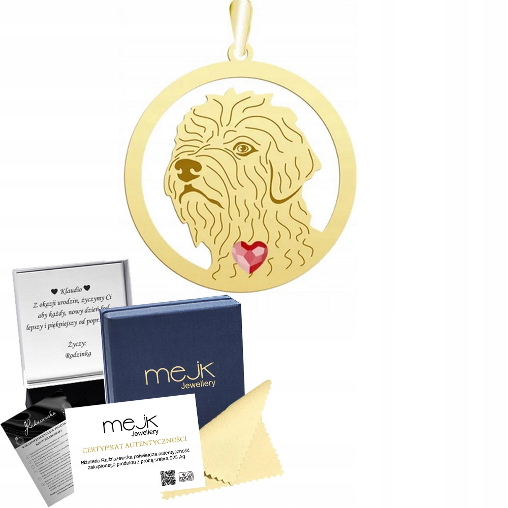 Zlatý přívěsek s psem Irish Glen of Imaal Terrier 925 Šperky Gravírování