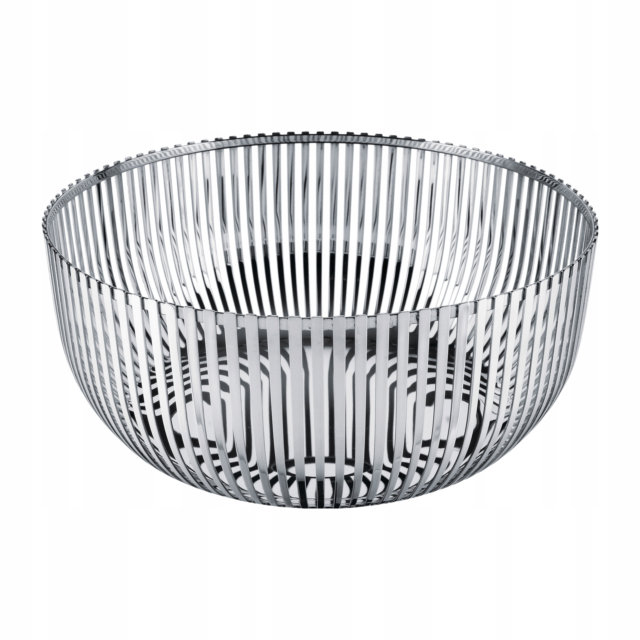 Alessi PCH05/24 Oceľový kôš na ovocie 24 cm strieborný leštený