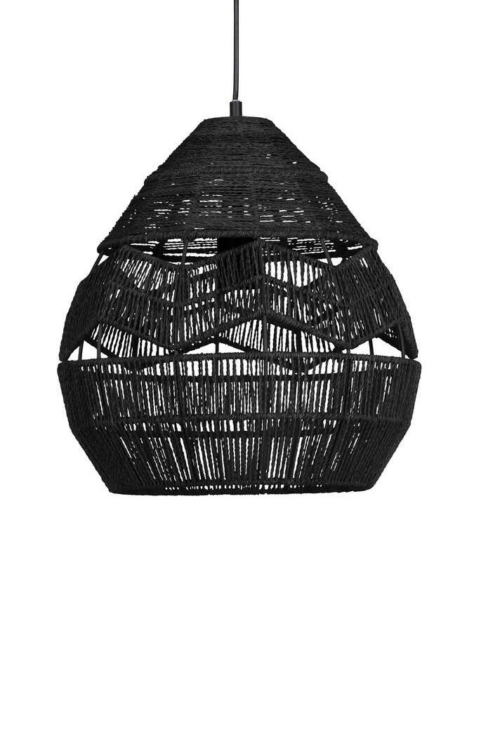 Závesná lampa čierna Ø35 cm, Adelaide, Woood