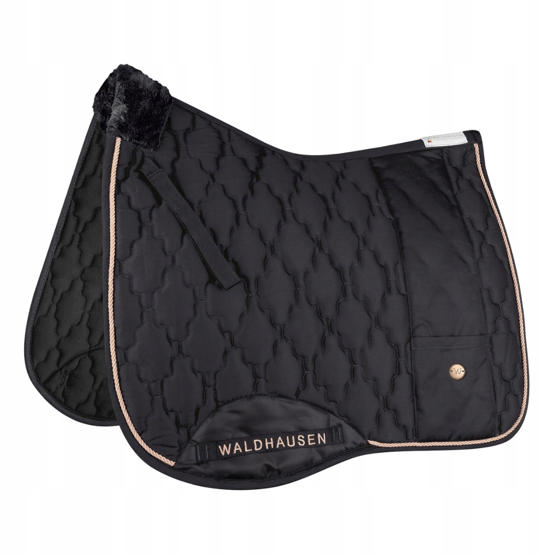 Czaprak dla koni Modern Rose czarno-złoty Waldhausen Ujeżdżeniowy