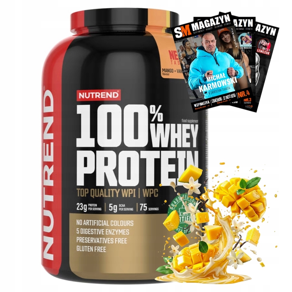 Nutrend 100% Whey Protein 2250g Syrovátkový Koncentrát Sójové Trávicí Enzymy