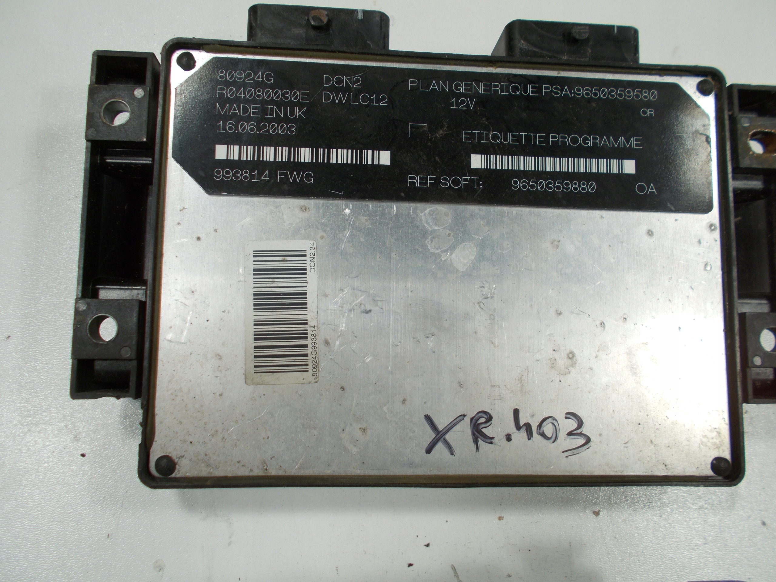 computer KPL. running board IMMO ignition PEUGEOT 206 1,9 D 9650359580 9650359880